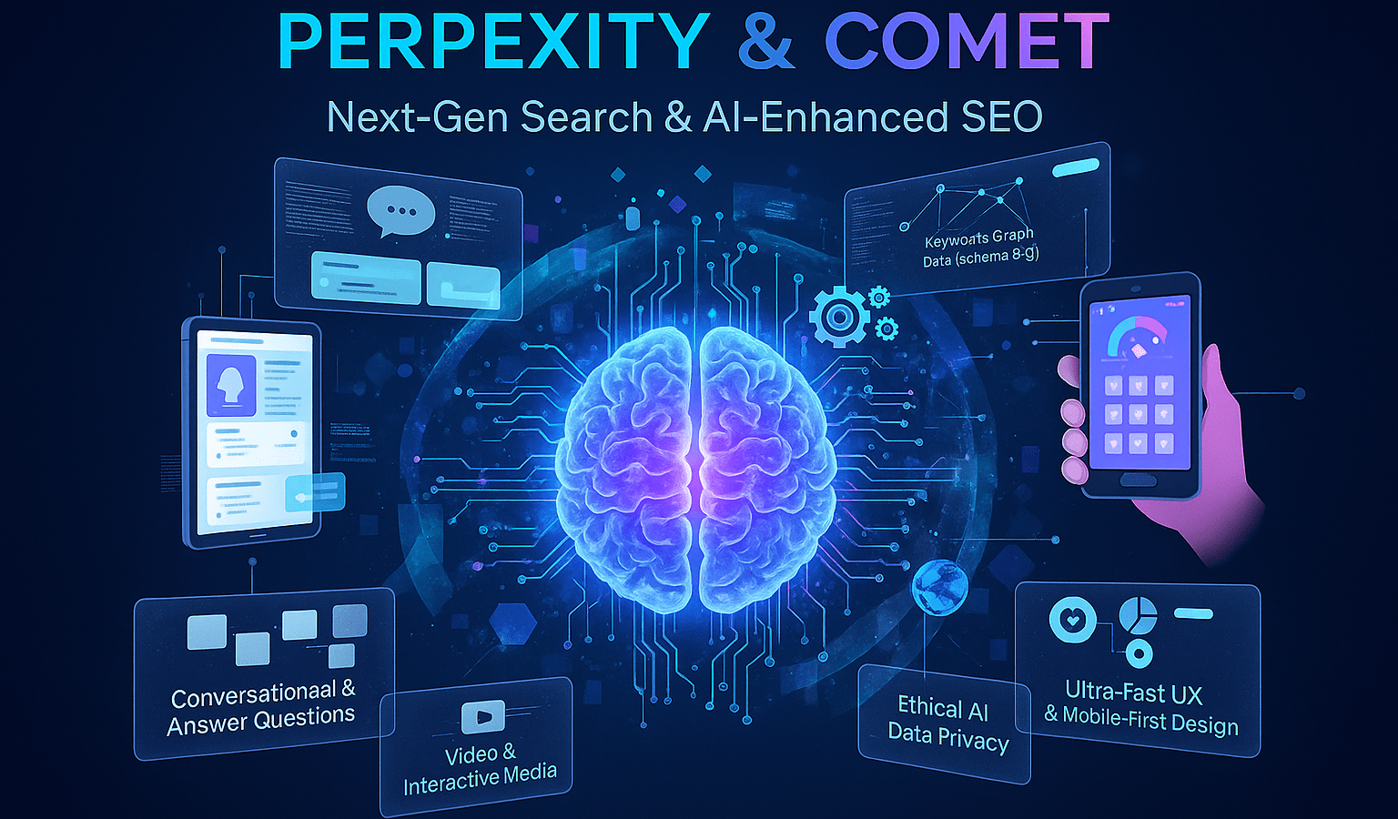 Optimize for Perplexity and Comet – Next-Gen AI Search, Ethical Data Privacy, and SEO Innovation Concept