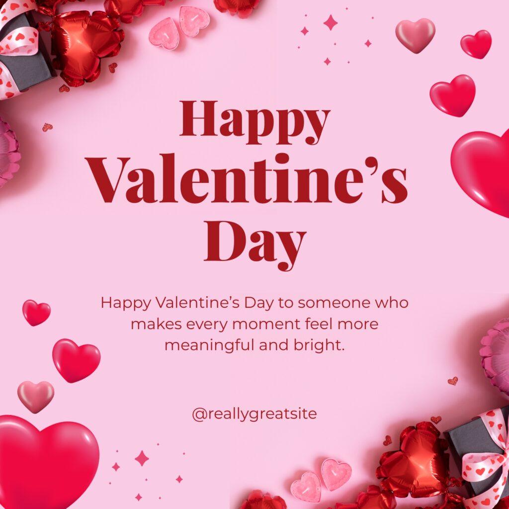 Red Pink and White Romantic Valentines Card