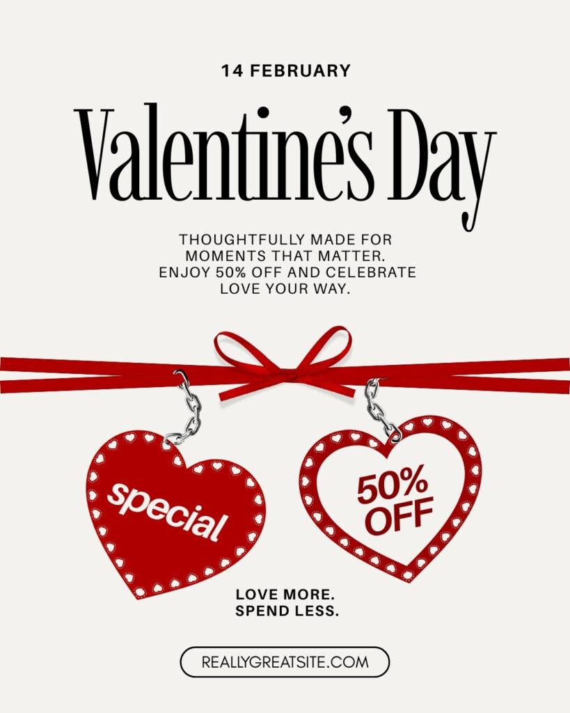 Red and White Modern Valentines Day Instagram Post