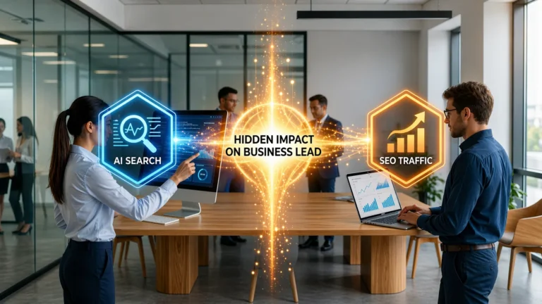 SEO Traffic growth strategy with AI search, keyword ranking, and organic visibility improving business leads