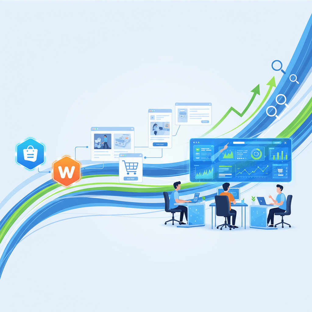 E-Commerce SEO strategy with online store optimization, analytics dashboard, and digital marketing performance growth