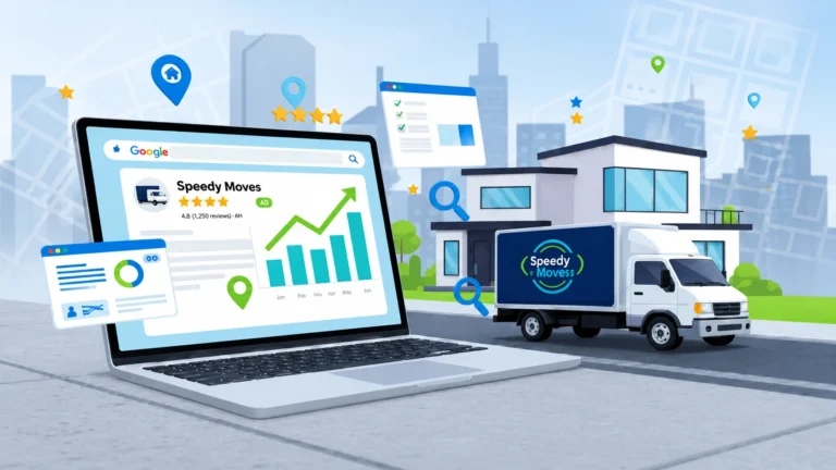 SEO for moving companies showing digital marketing growth for a moving business named Speedy Moves