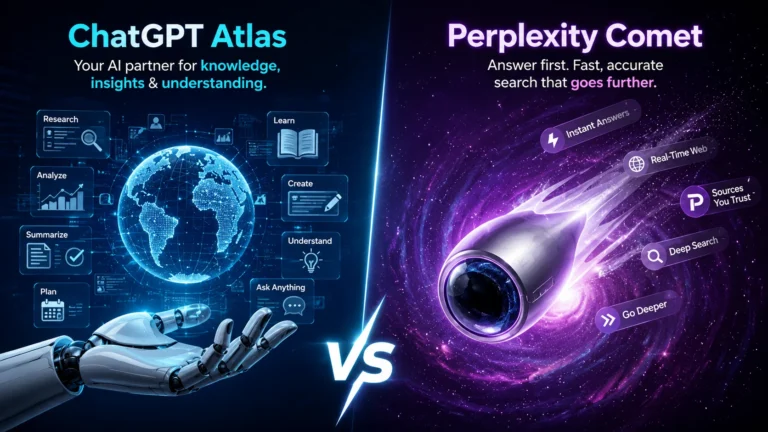 Perplexity Comet vs ChatGPT Atlas – AI comparison of speed and intelligence technologies