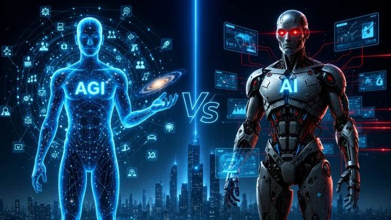 AGI vs AI comparison illustration