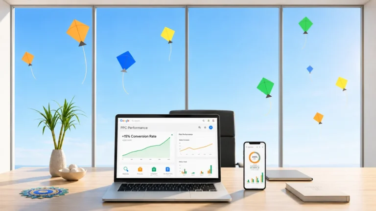 PPC advertising strategies dashboard on laptop and phone